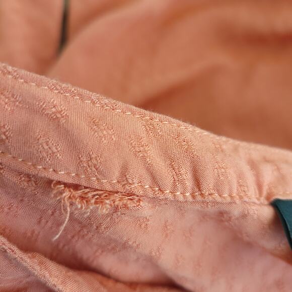 Torrid Coral Dobby Peasant Blouse Popover Rayon Tie Neck 2 - Picture 11 of 11